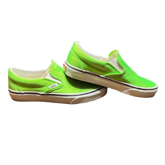 Vans Neon Green Slip-On Shoes - Picture 3 of 5